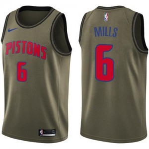 Nike Maillot De Basket Terry Mills Pistons Enfant No.6 vert Salute to Service