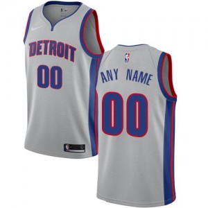 Nike NBA Maillot Personnaliser Pistons Homme Argent Statement Edition