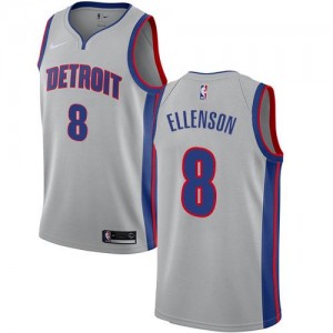 Nike NBA Maillots Ellenson Detroit Pistons Statement Edition Homme No.8 Argent