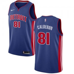Maillots Basket Calderon Pistons #81 Icon Edition Bleu royal Nike Homme