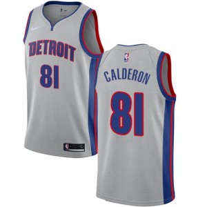 Maillots De Jose Calderon Detroit Pistons Nike Statement Edition Homme #81 Argent