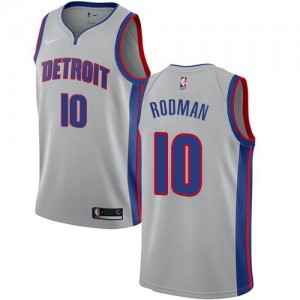 Nike NBA Maillot De Dennis Rodman Detroit Pistons #10 Argent Statement Edition Homme