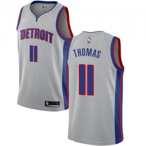 Nike Maillot Thomas Pistons No.11 Homme Statement Edition Argent