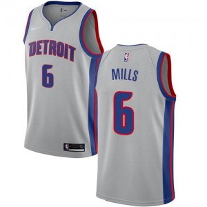 Nike NBA Maillots De Basket Mills Detroit Pistons No.6 Argent Homme Statement Edition