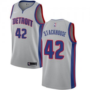 Nike Maillot De Basket Jerry Stackhouse Detroit Pistons #42 Statement Edition Homme Argent