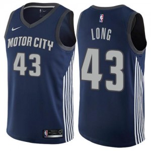 Maillots Basket Long Detroit Pistons City Edition Nike #43 bleu marine Homme