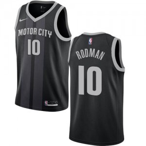 Maillot Dennis Rodman Pistons Nike #10 City Edition Homme Noir
