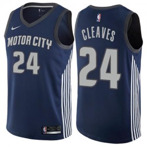 Nike NBA Maillots De Mateen Cleaves Pistons Homme No.24 bleu marine City Edition