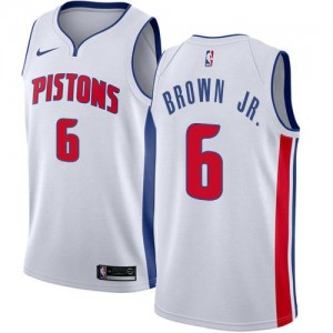Nike NBA Maillots De Brown Jr. Detroit Pistons Enfant Blanc No.6 Association Edition