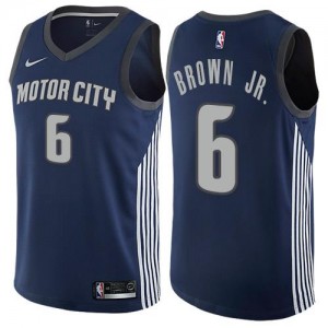 Maillots De Bruce Brown Jr. Pistons bleu marine City Edition Homme Nike No.6