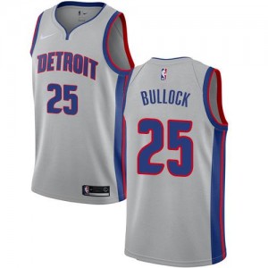 Nike Maillots De Reggie Bullock Pistons No.25 Homme Statement Edition Argent