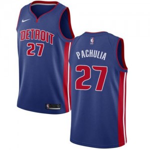 Maillot Basket Zaza Pachulia Detroit Pistons Bleu royal Icon Edition No.27 Homme Nike