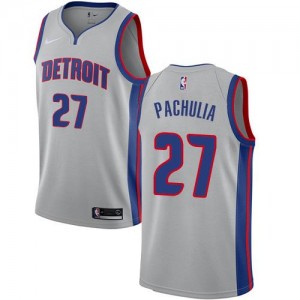 Nike Maillot Basket Pachulia Pistons Argent #27 Statement Edition Homme