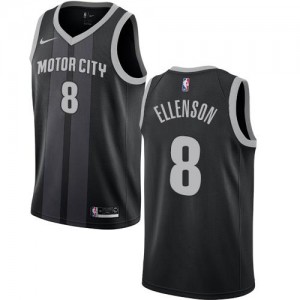 Nike Maillots Ellenson Pistons No.8 City Edition Noir Enfant