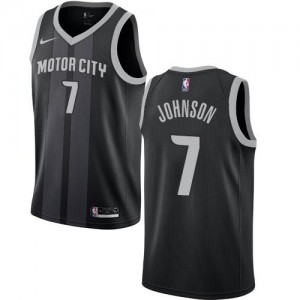 Maillots De Basket Johnson Detroit Pistons Homme Nike #7 City Edition Noir