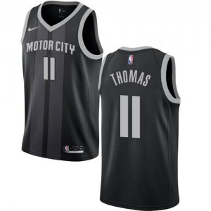 Maillots Isiah Thomas Detroit Pistons No.11 Noir Homme City Edition Nike