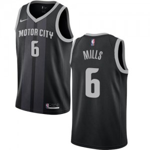 Maillots Basket Mills Pistons Noir No.6 Nike Homme City Edition