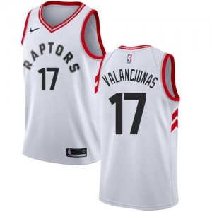 Maillot Basket Valanciunas Raptors Association Edition Blanc Nike Homme #17