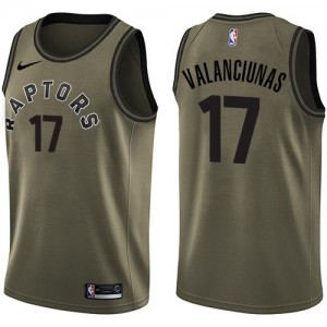 Nike Maillots De Basket Valanciunas Toronto Raptors Homme No.17 vert Salute to Service