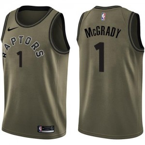 Nike NBA Maillot De Tracy Mcgrady Raptors Homme vert #1 Salute to Service