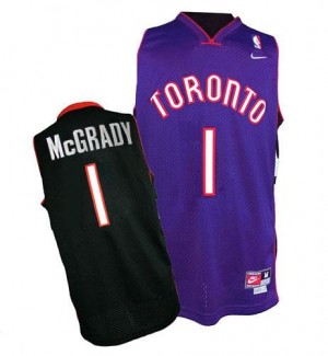 Nike NBA Maillot Basket Mcgrady Toronto Raptors Noir / Violet Homme Throwback No.1