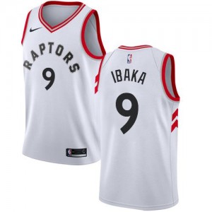 Nike NBA Maillots Basket Serge Ibaka Toronto Raptors Enfant Blanc Association Edition #9