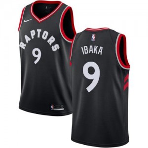 Maillots De Basket Serge Ibaka Toronto Raptors Noir Nike Enfant #9 Statement Edition