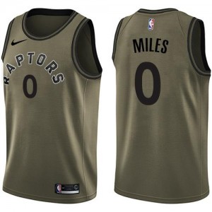 Nike Maillot Basket C.J. Miles Toronto Raptors #0 Homme vert Salute to Service