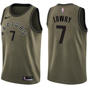 Nike NBA Maillots Basket Lowry Raptors vert Salute to Service No.7 Homme
