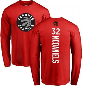 Nike NBA T-Shirts De McDaniels Raptors No.32 Long Sleeve Homme & Enfant Rouge Backer