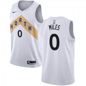 Nike NBA Maillots Basket Miles Toronto Raptors City Edition Homme Blanc #0