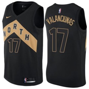 Nike NBA Maillot Basket Jonas Valanciunas Toronto Raptors City Edition Homme Noir #17
