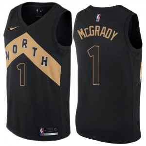 Nike NBA Maillot Tracy Mcgrady Raptors Noir City Edition Homme #1