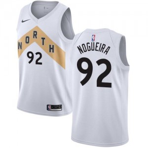 Nike NBA Maillots Nogueira Toronto Raptors Homme City Edition #92 Blanc