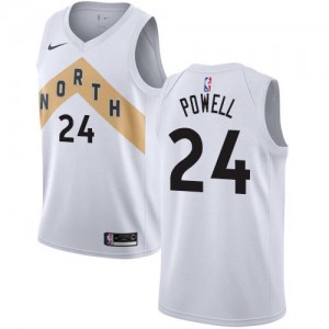 Maillot De Basket Powell Raptors Homme City Edition Nike Blanc #24