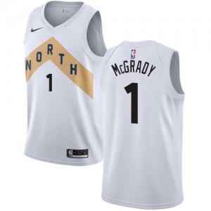 Nike NBA Maillot Tracy Mcgrady Toronto Raptors City Edition Homme #1 Blanc