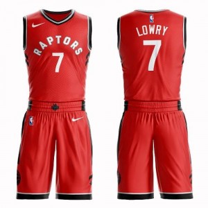 Maillots Basket Lowry Toronto Raptors #7 Homme Nike Suit Icon Edition Rouge