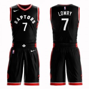 Nike NBA Maillots Lowry Toronto Raptors No.7 Noir Suit Statement Edition Enfant