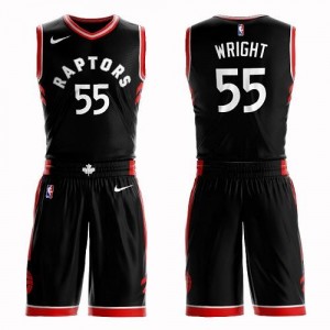 Nike NBA Maillots De Basket Delon Wright Raptors Enfant Noir #55 Suit Statement Edition