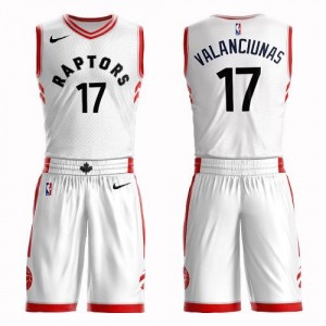 Maillot Basket Valanciunas Raptors Homme Suit Association Edition Blanc No.17 Nike