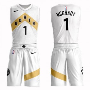 Nike NBA Maillots De Basket Tracy Mcgrady Toronto Raptors No.1 Suit City Edition Blanc Homme