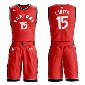 Maillot De Basket Vince Carter Toronto Raptors Enfant #15 Nike Suit Icon Edition Rouge