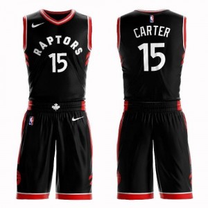 Nike NBA Maillots Basket Carter Toronto Raptors Suit Statement Edition Enfant #15 Noir