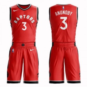Nike NBA Maillots Anunoby Toronto Raptors Suit Icon Edition Enfant Rouge No.3
