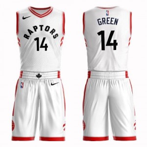 Nike Maillots Basket Green Toronto Raptors Suit Association Edition Blanc Enfant #14