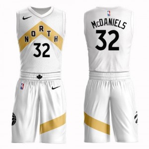 Maillot Basket McDaniels Raptors Nike Suit City Edition Homme #32 Blanc