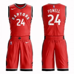 Nike NBA Maillots De Basket Powell Toronto Raptors Homme Rouge #24 Suit Icon Edition