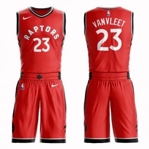 Nike Maillots Basket VanVleet Raptors Enfant Suit Icon Edition #23 Rouge