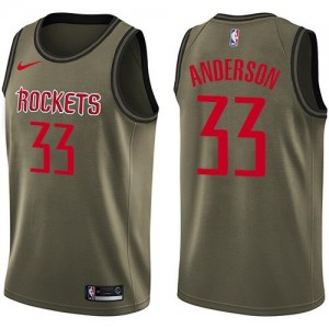 Nike NBA Maillot Anderson Rockets Homme vert No.33 Salute to Service