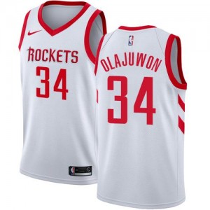 Nike Maillots Hakeem Olajuwon Houston Rockets #34 Homme Association Edition Blanc